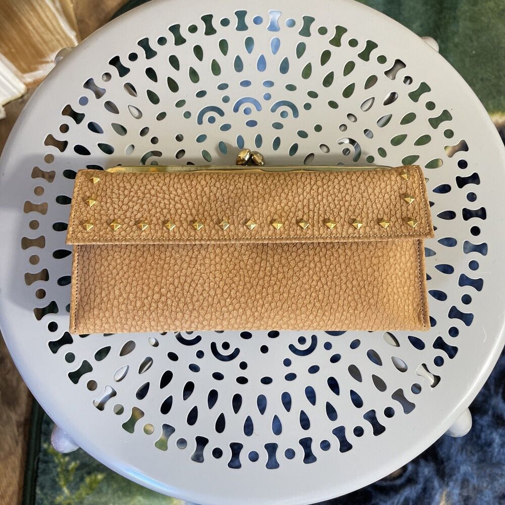 Womens Cowhide Leather Wallet Mini Clutch Handbag Kiss Lock Vintage Baronet